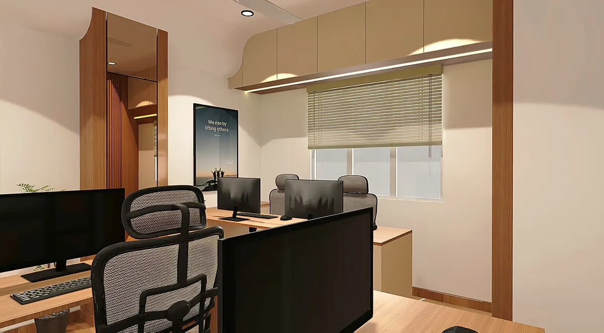 Modern Industrial Office Interior — Commercial interior design by Ideal Fusion